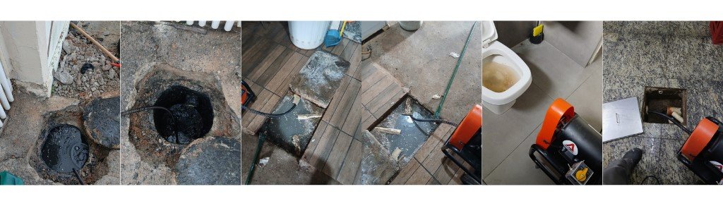 Técnico da MAX SOS realizando desentupimento em residência em Várzea Grande